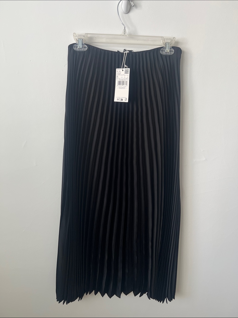 Mango Black Pleated Midi Skirt